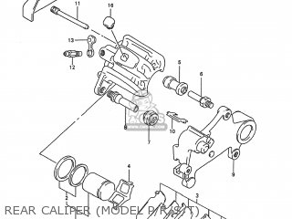 REAR CALIPER (MODEL P/R/S/T) - RMX250 1994 (P) USA (E03)