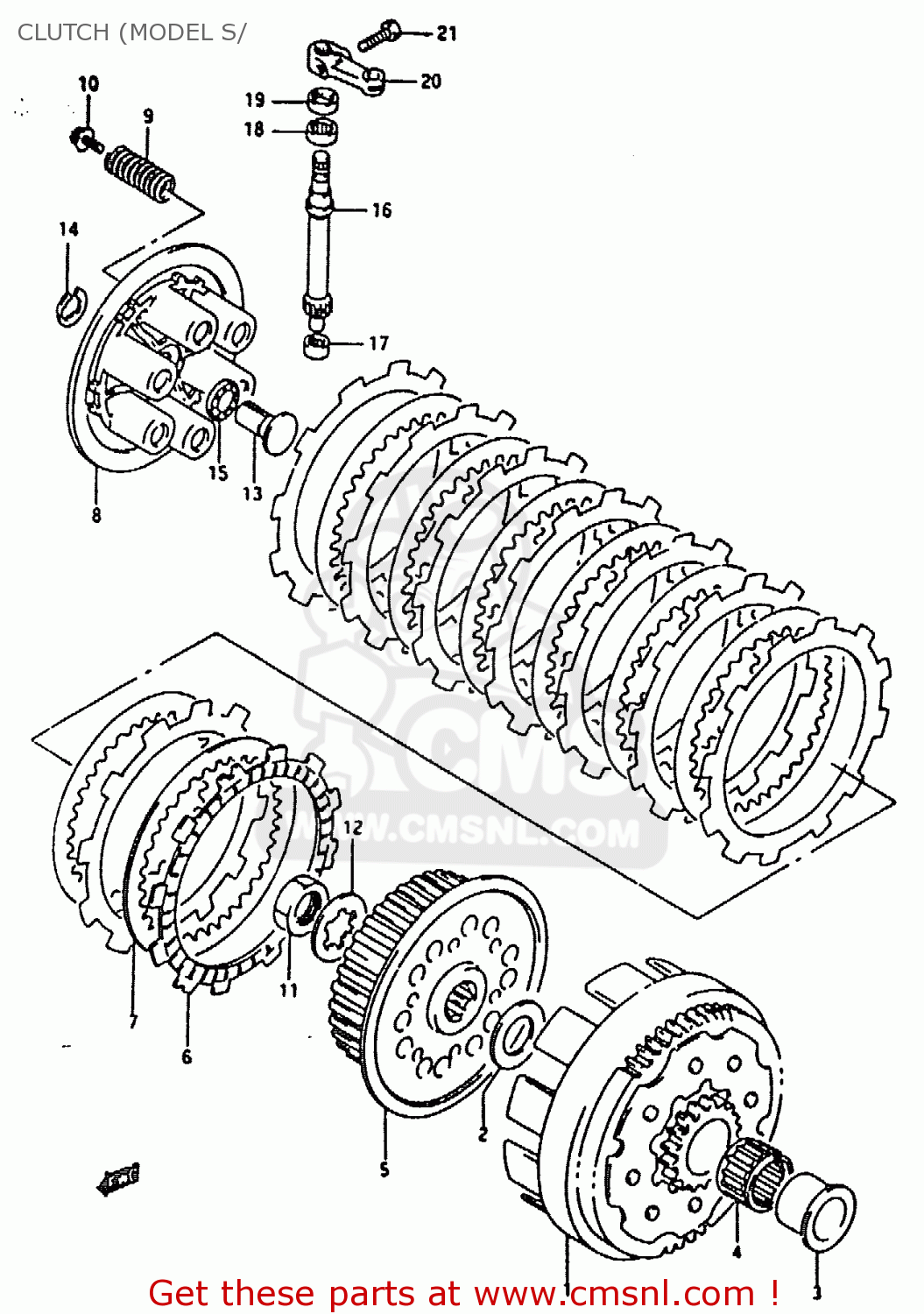 CLUTCH (MODEL S/ RMX250 1995 (S) GENERAL (E01)