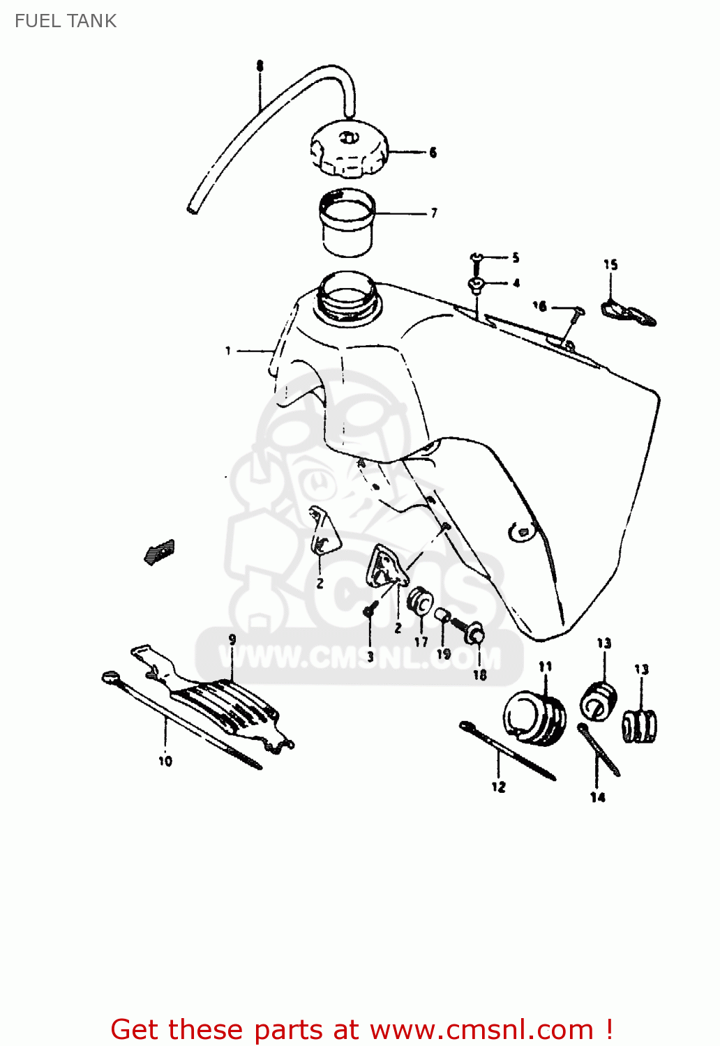 FUEL TANK RMX250 1995 (S) GENERAL (E01)