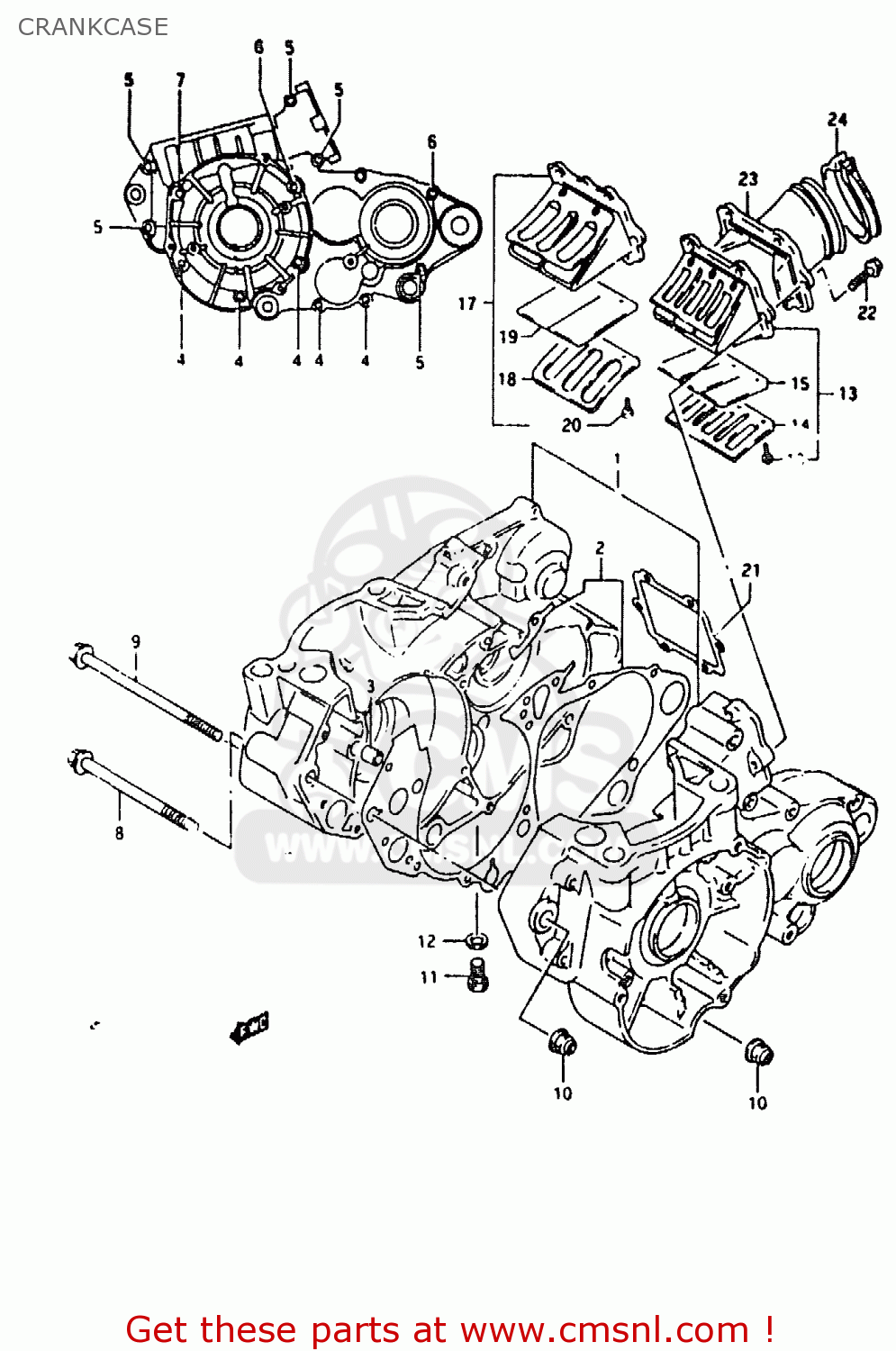 CRANKCASE RMX250 1995 (S) GENERAL (E01)