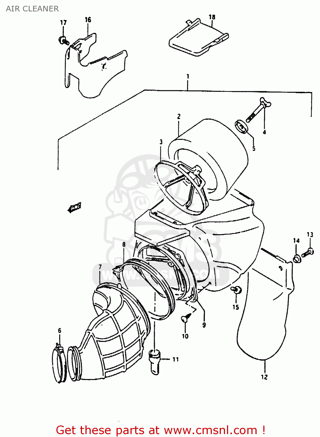 AIR CLEANER RMX250 1995 (S) GENERAL (E01)