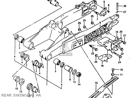 REAR SWINGING AR - RMX250 1995 (S) GENERAL (E01)