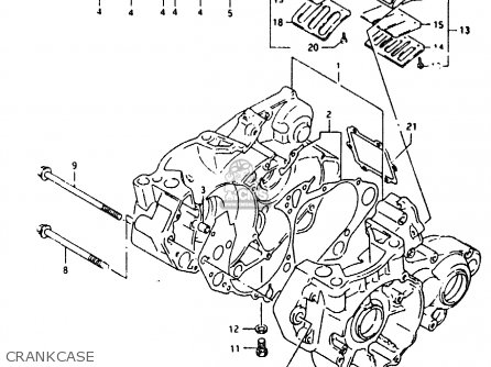 CRANKCASE - RMX250 1995 (S) GENERAL (E01)