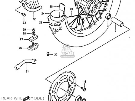 REAR WHEEL (MODE) - RMX250 1995 (S) GENERAL (E01)