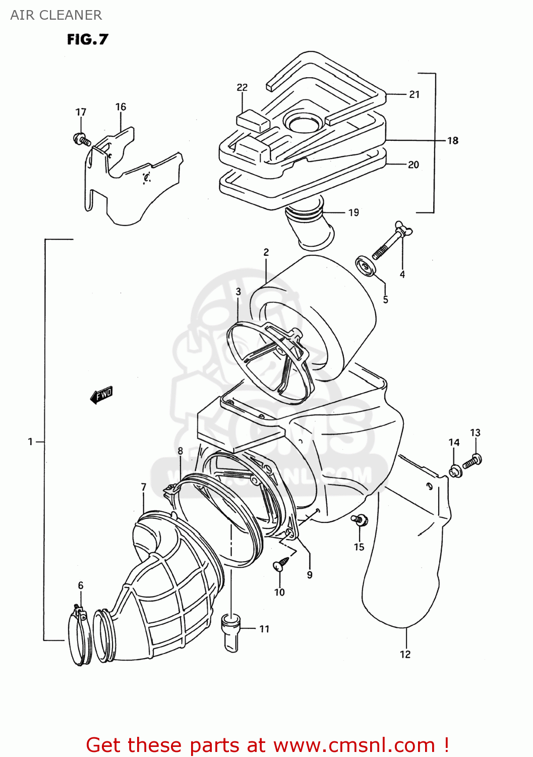 AIR CLEANER RMX250 1995 (S) USA (E03)