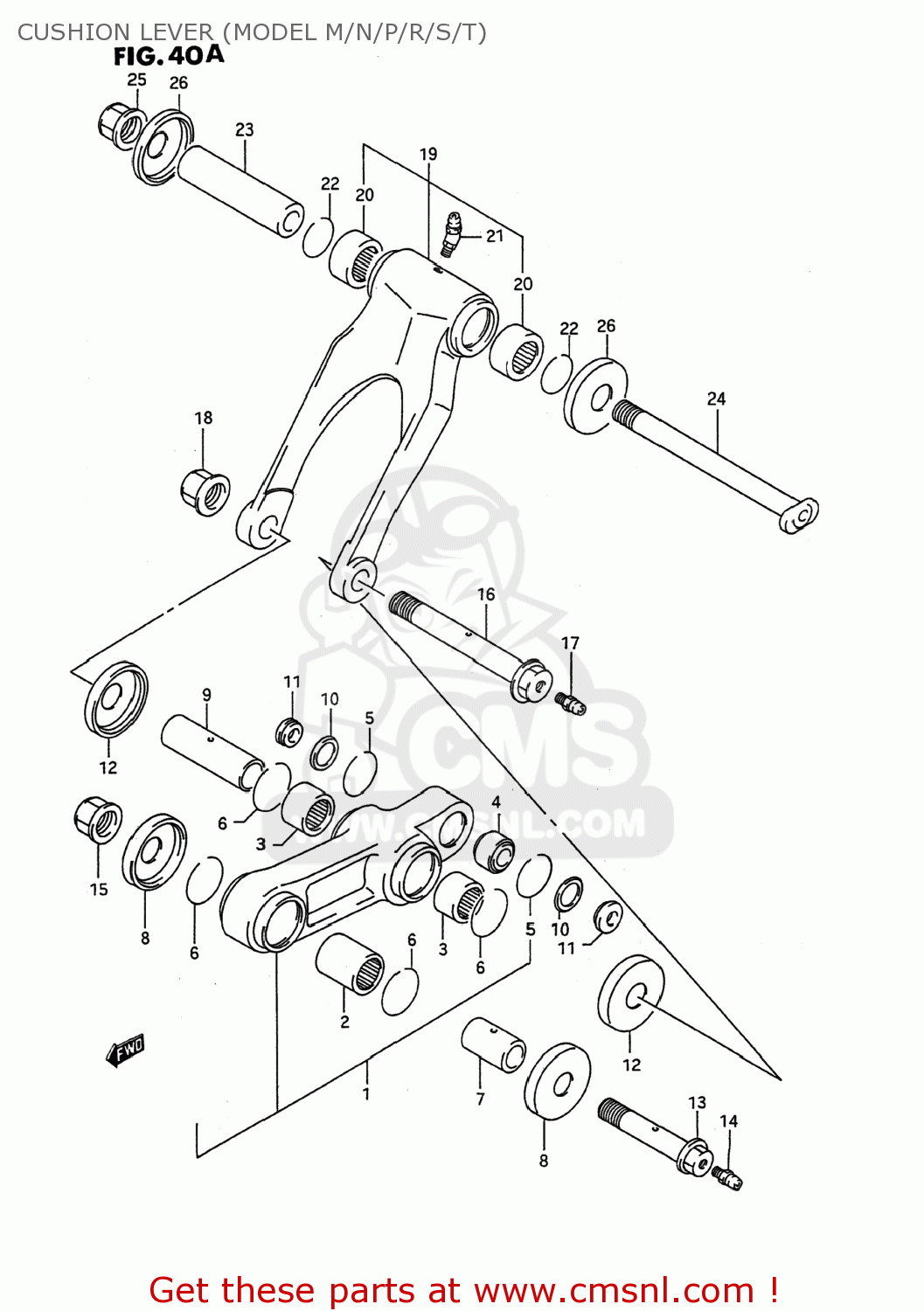 CUSHION LEVER (MODEL M/N/P/R/S/T) RMX250 1995 (S) USA (E03)