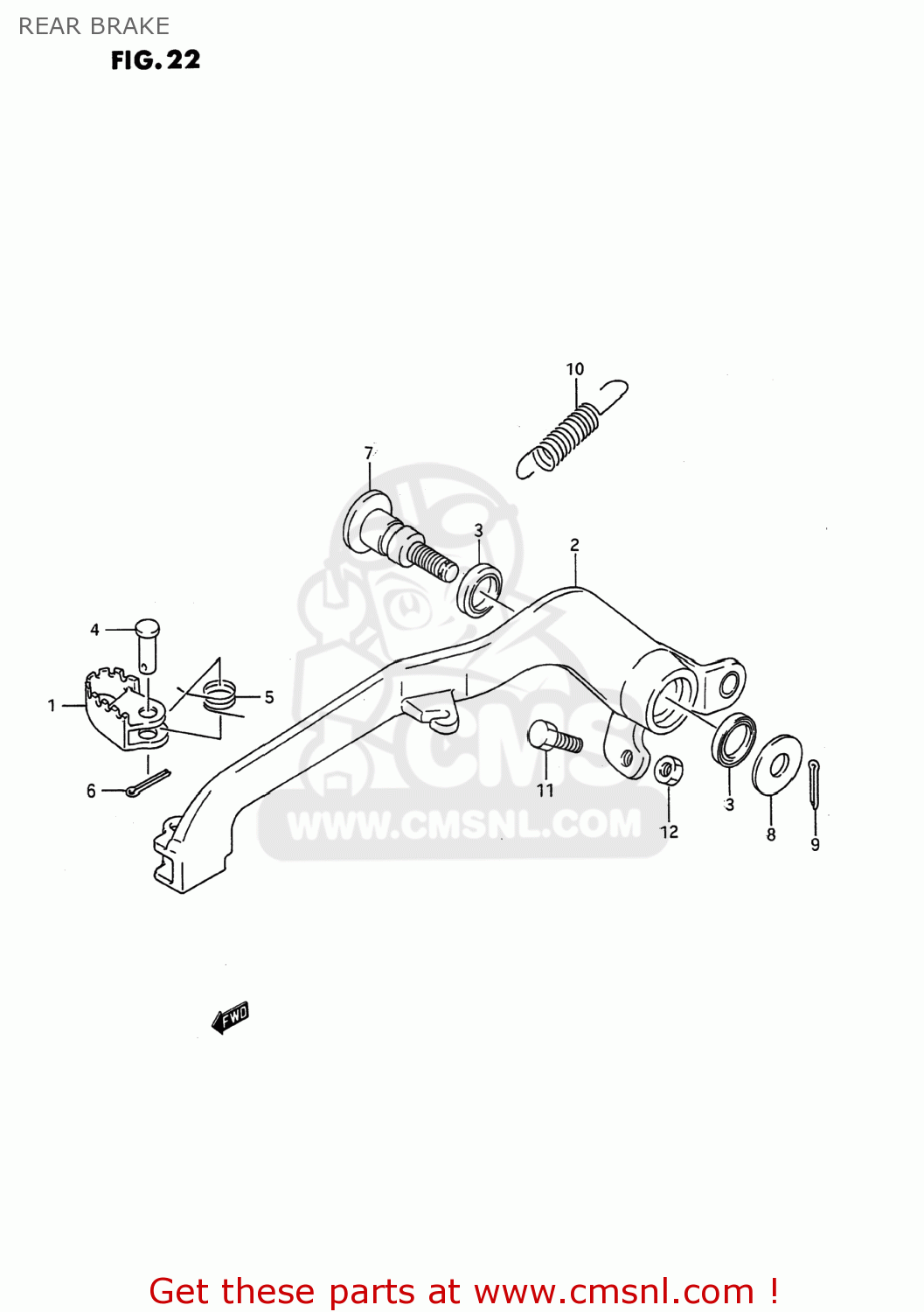 REAR BRAKE RMX250 1995 (S) USA (E03)