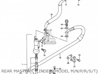 REAR MASTER CYLINDER (MODEL M/N/P/R/S/T) - RMX250 1995 (S) USA (E03)