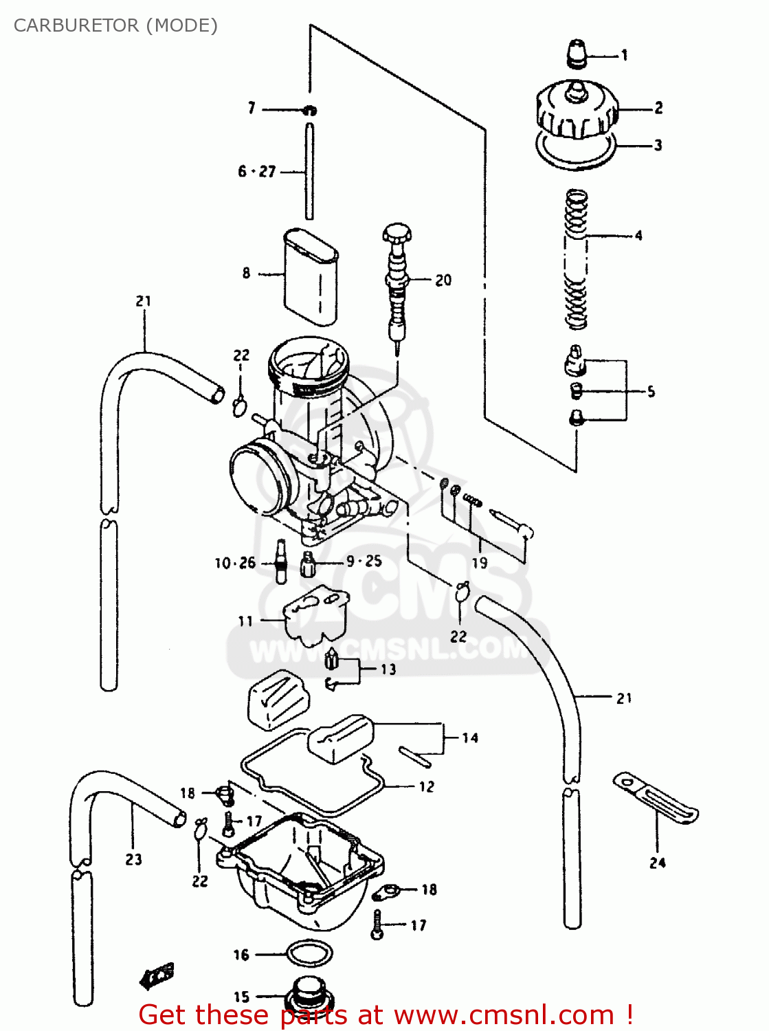 Suzuki RMX250 1996 (T) GENEREAL (E01) CARBURETOR (MODE) - buy original ...