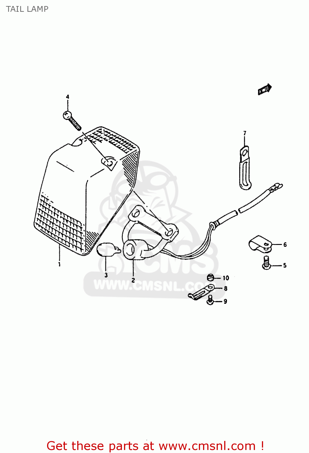TAIL LAMP RMX250 1996 (T) GENEREAL (E01)