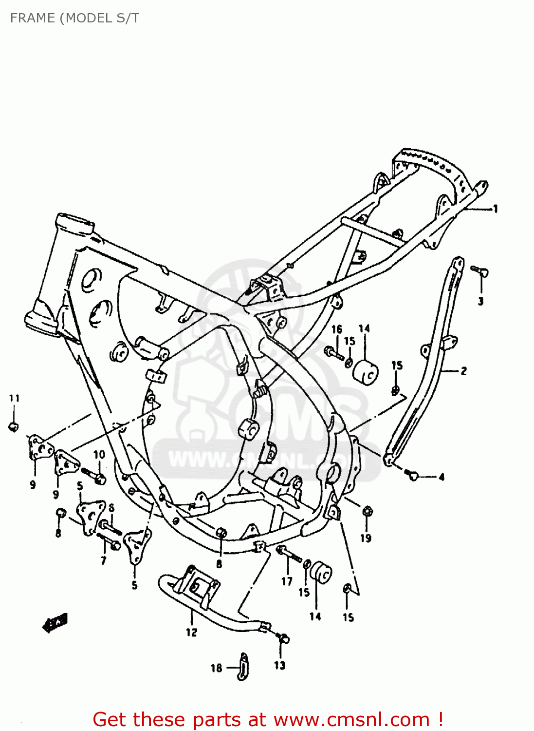 FRAME (MODEL S/T RMX250 1996 (T) GENEREAL (E01)