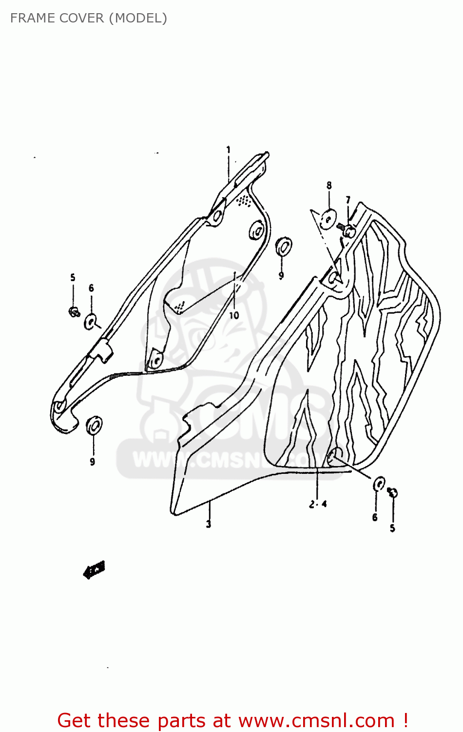 FRAME COVER (MODEL) RMX250 1996 (T) GENEREAL (E01)