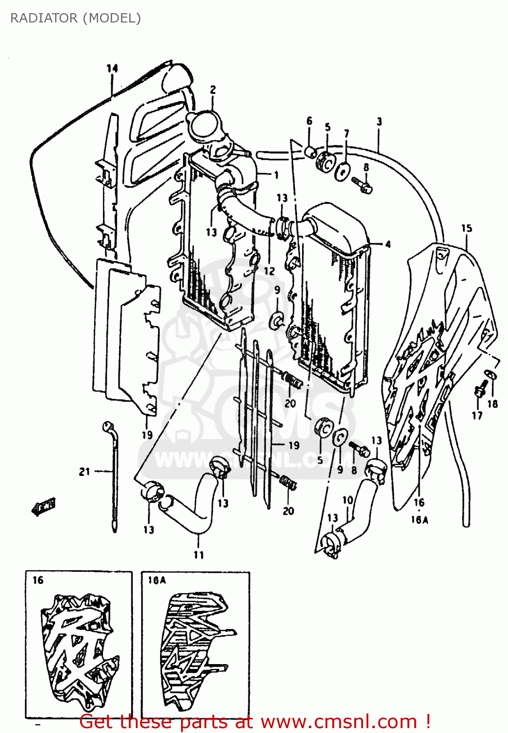 RADIATOR (MODEL) RMX250 1996 (T) GENEREAL (E01)