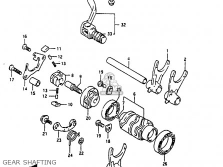 GEAR SHAFTING - RMX250 1996 (T) GENEREAL (E01)