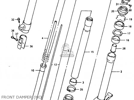 FRONT DAMPER (MO - RMX250 1996 (T) GENEREAL (E01)