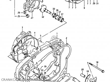 CRANKCASE COVER - RMX250 1996 (T) GENEREAL (E01)