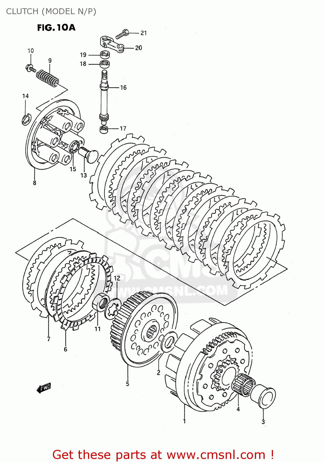 CLUTCH (MODEL N/P) RMX250 1996 (T) USA (E03)