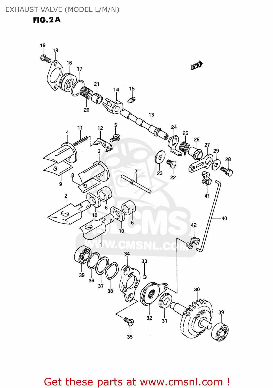 EXHAUST VALVE (MODEL L/M/N) RMX250 1996 (T) USA (E03)