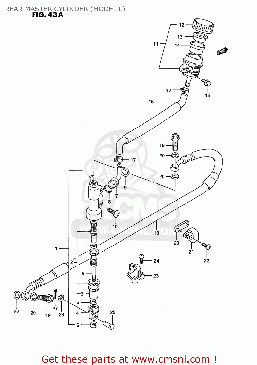 REAR MASTER CYLINDER (MODEL L) RMX250 1996 (T) USA (E03)