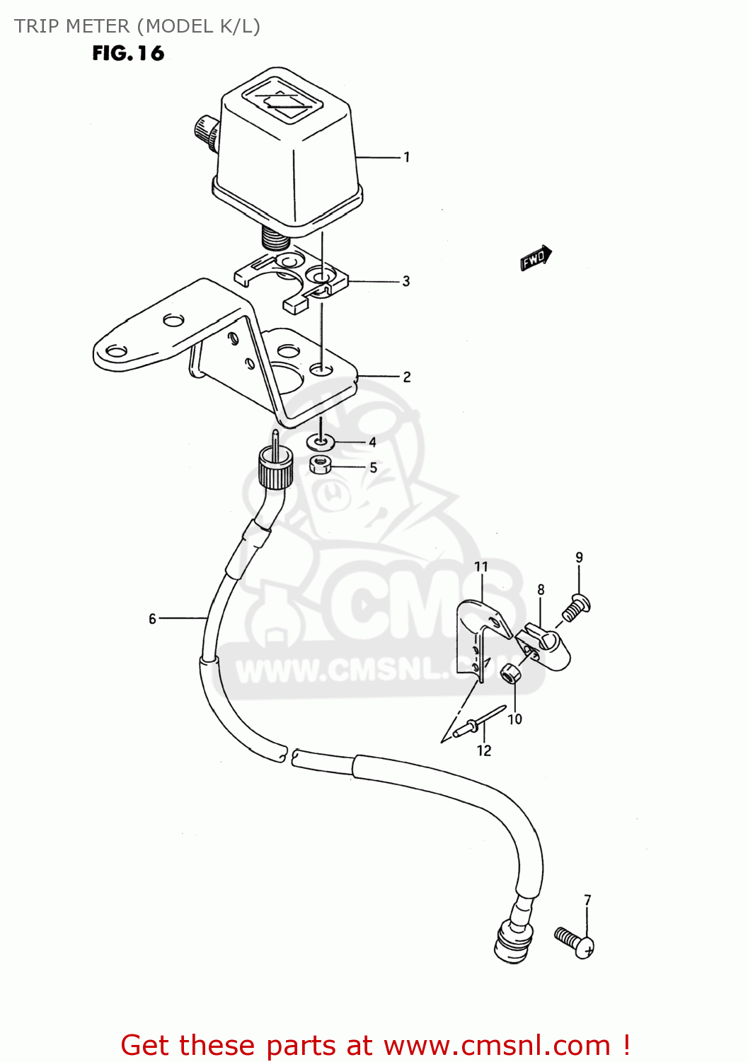 TRIP METER (MODEL K/L) RMX250 1996 (T) USA (E03)