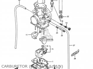CARBURETOR (MODEL K/L/M/N) - RMX250 1996 (T) USA (E03)