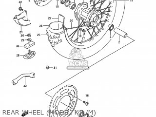 REAR WHEEL (MODEL K/L/M) - RMX250 1996 (T) USA (E03)