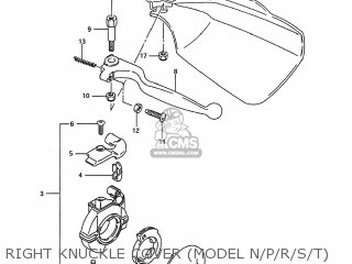 RIGHT KNUCKLE COVER (MODEL N/P/R/S/T) - RMX250 1996 (T) USA (E03)