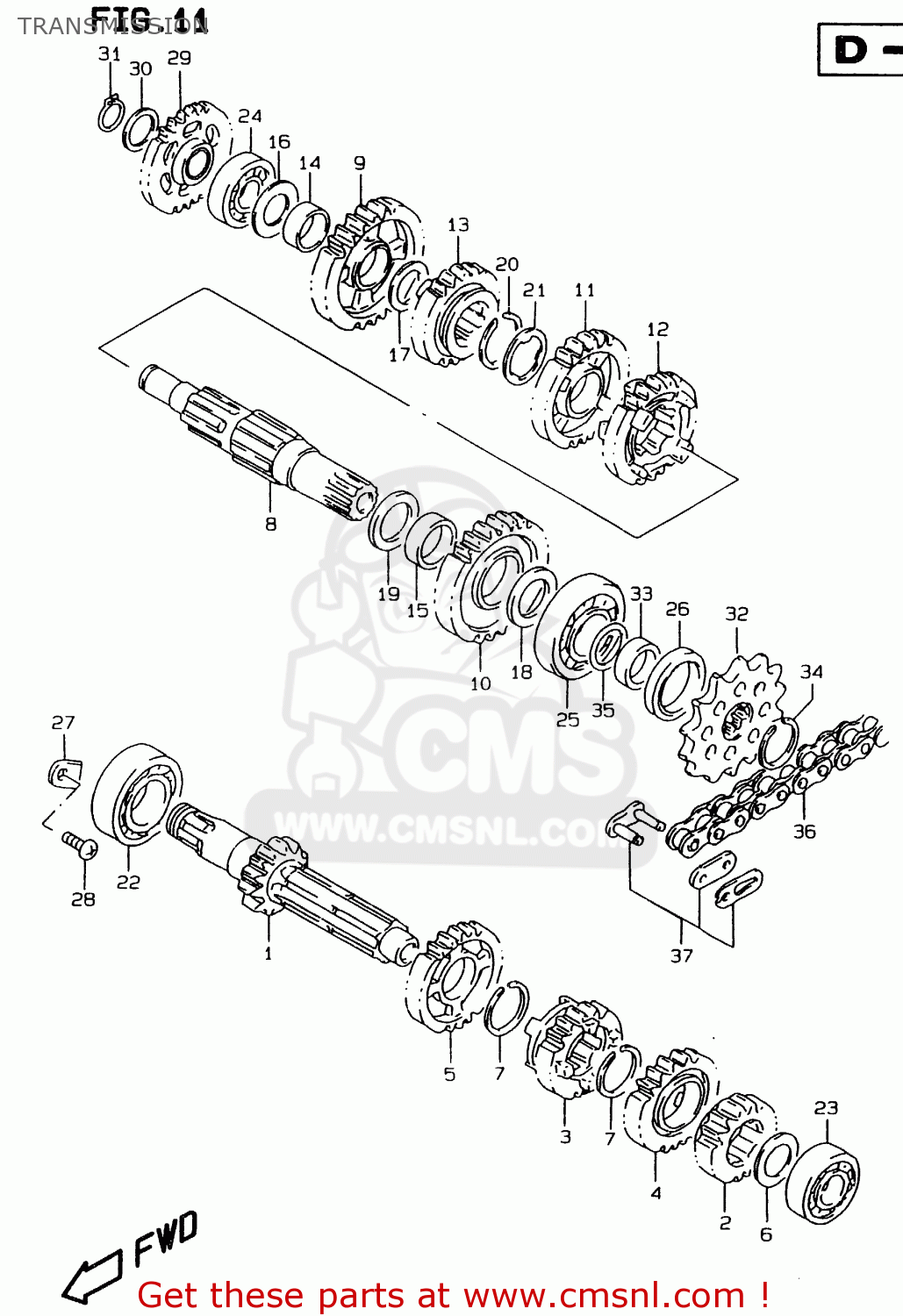 TRANSMISSION RMX250 1997 (V) GENERAL (E01)