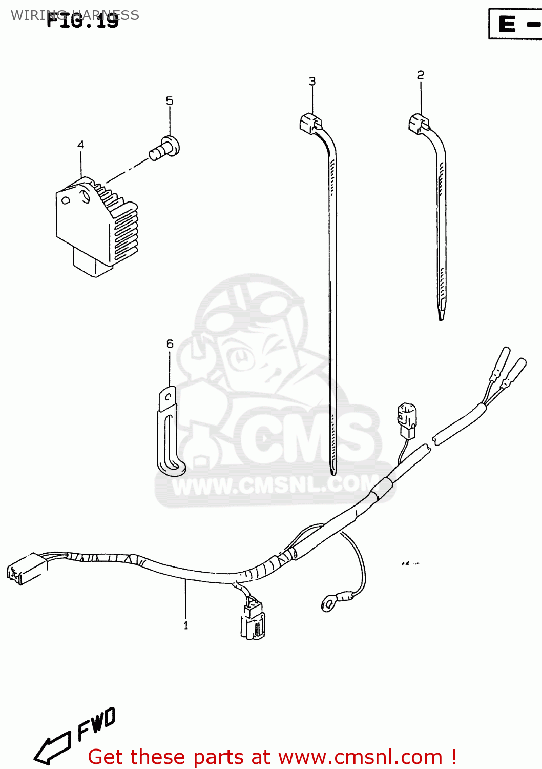 WIRING HARNESS RMX250 1997 (V) GENERAL (E01)