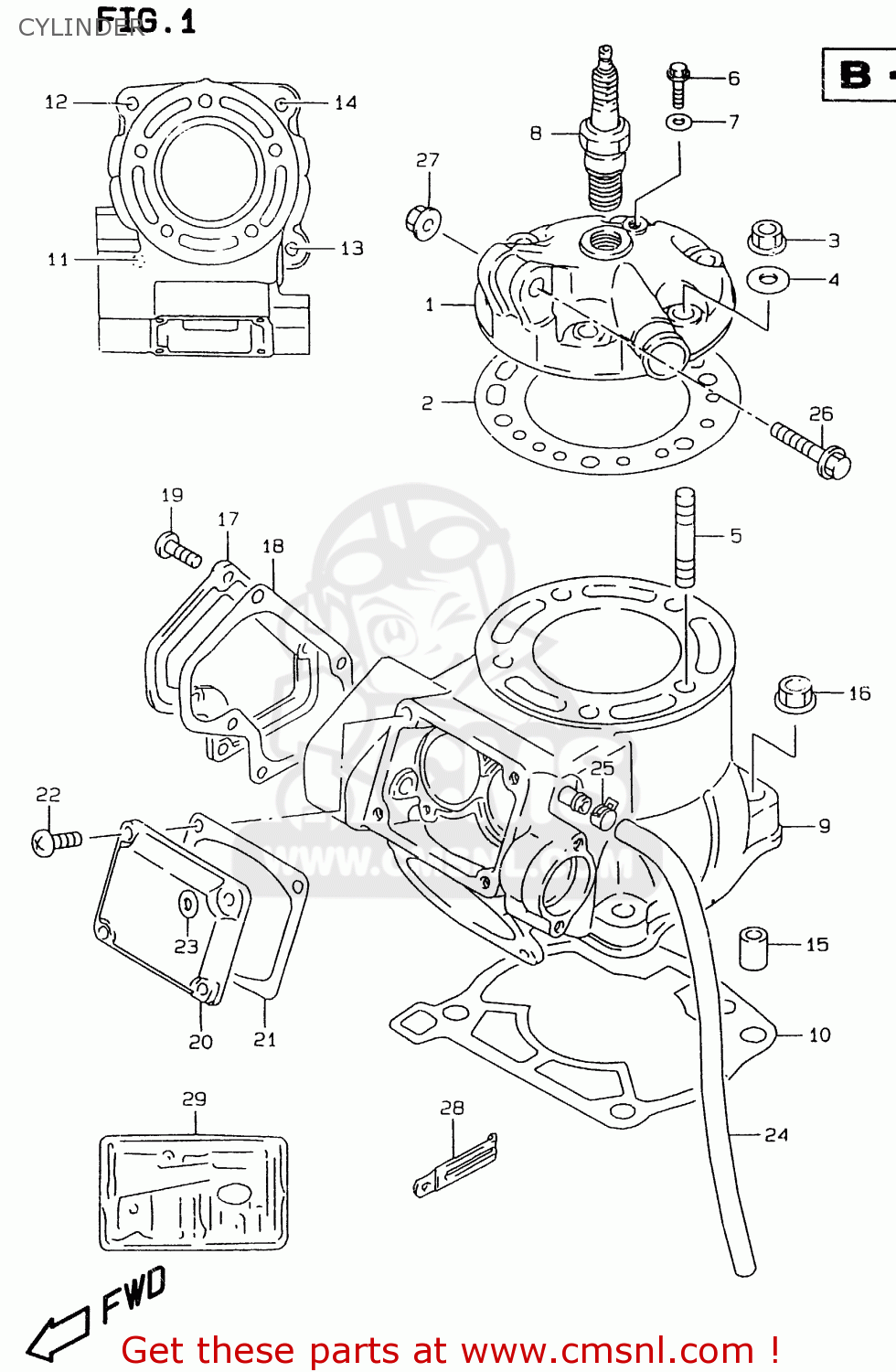 CYLINDER RMX250 1997 (V) GENERAL (E01)
