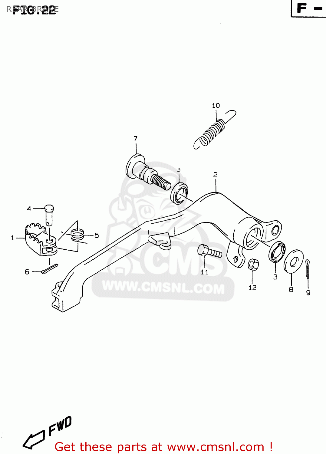 REAR BRAKE RMX250 1997 (V) GENERAL (E01)