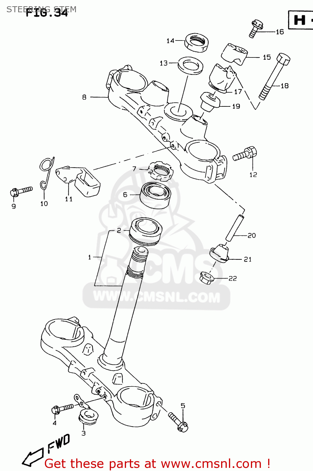 STEERING STEM RMX250 1997 (V) GENERAL (E01)