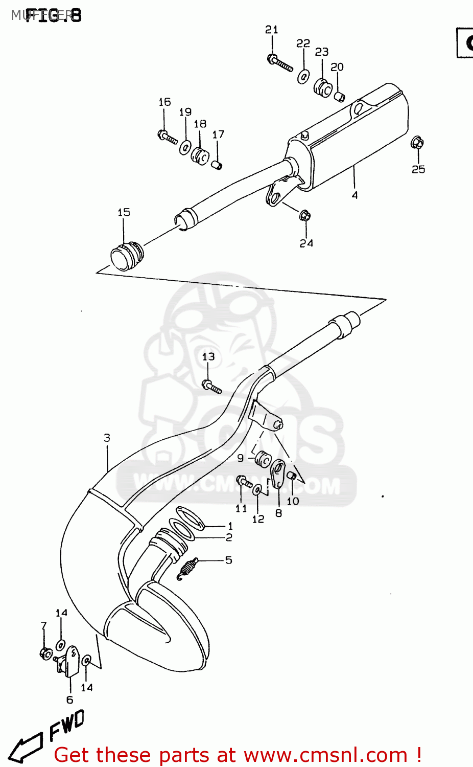 MUFFLER RMX250 1997 (V) GENERAL (E01)