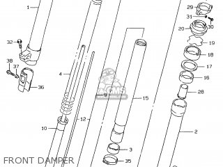 FRONT DAMPER - RMX250 1997 (V) GENERAL (E01)