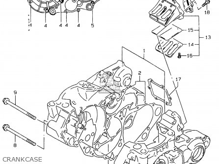 CRANKCASE - RMX250 1997 (V) GENERAL (E01)