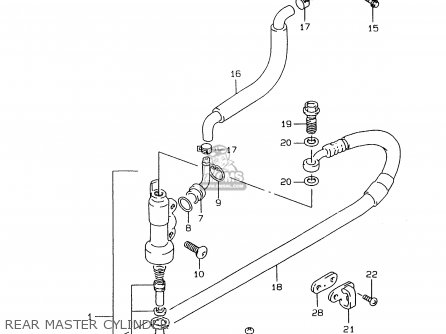 REAR MASTER CYLINDER - RMX250 1997 (V) GENERAL (E01)
