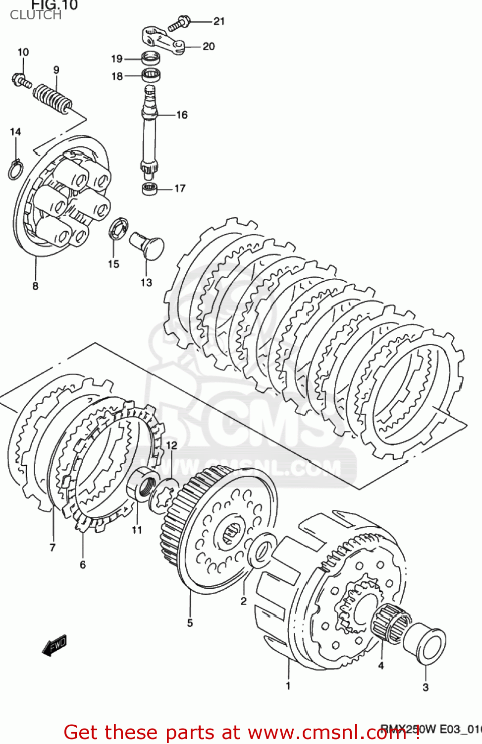 CLUTCH RMX250 1997 (V) USA (E03)