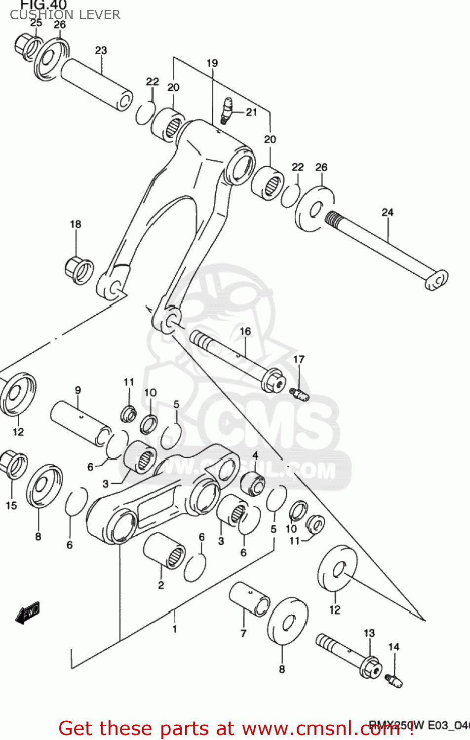 CUSHION LEVER RMX250 1997 (V) USA (E03)