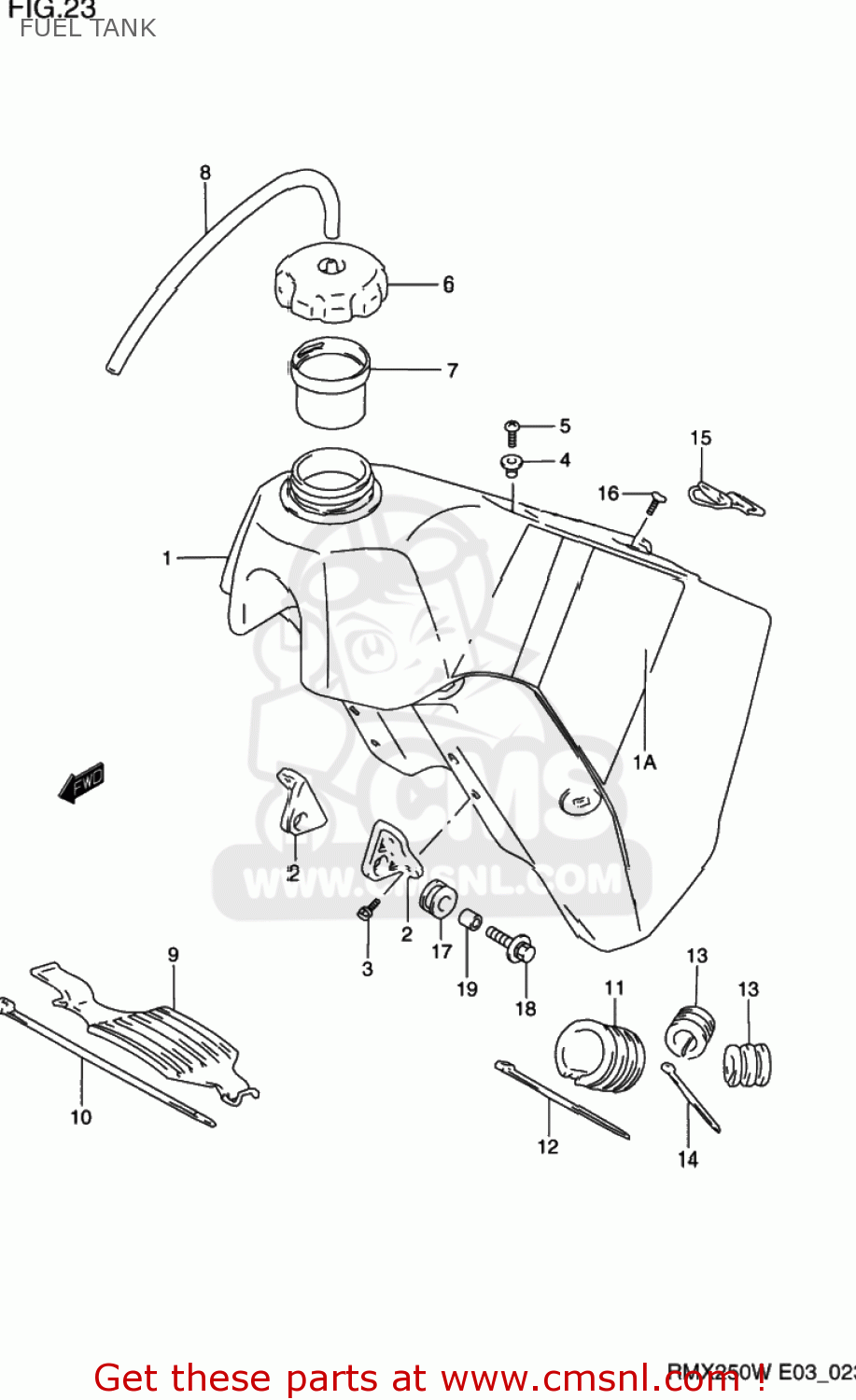 FUEL TANK RMX250 1997 (V) USA (E03)
