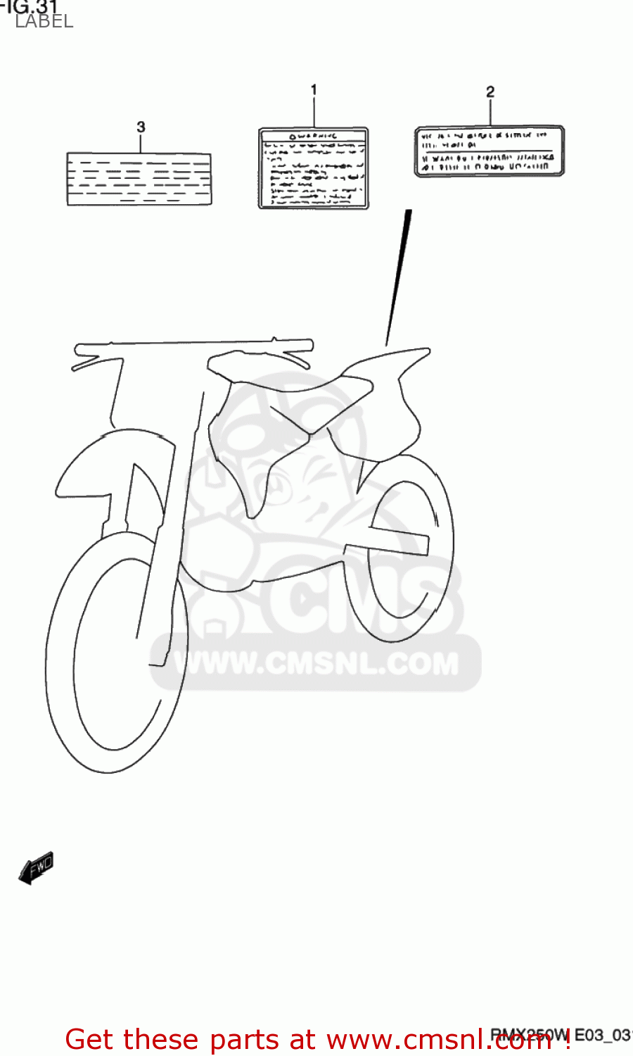 LABEL RMX250 1997 (V) USA (E03)