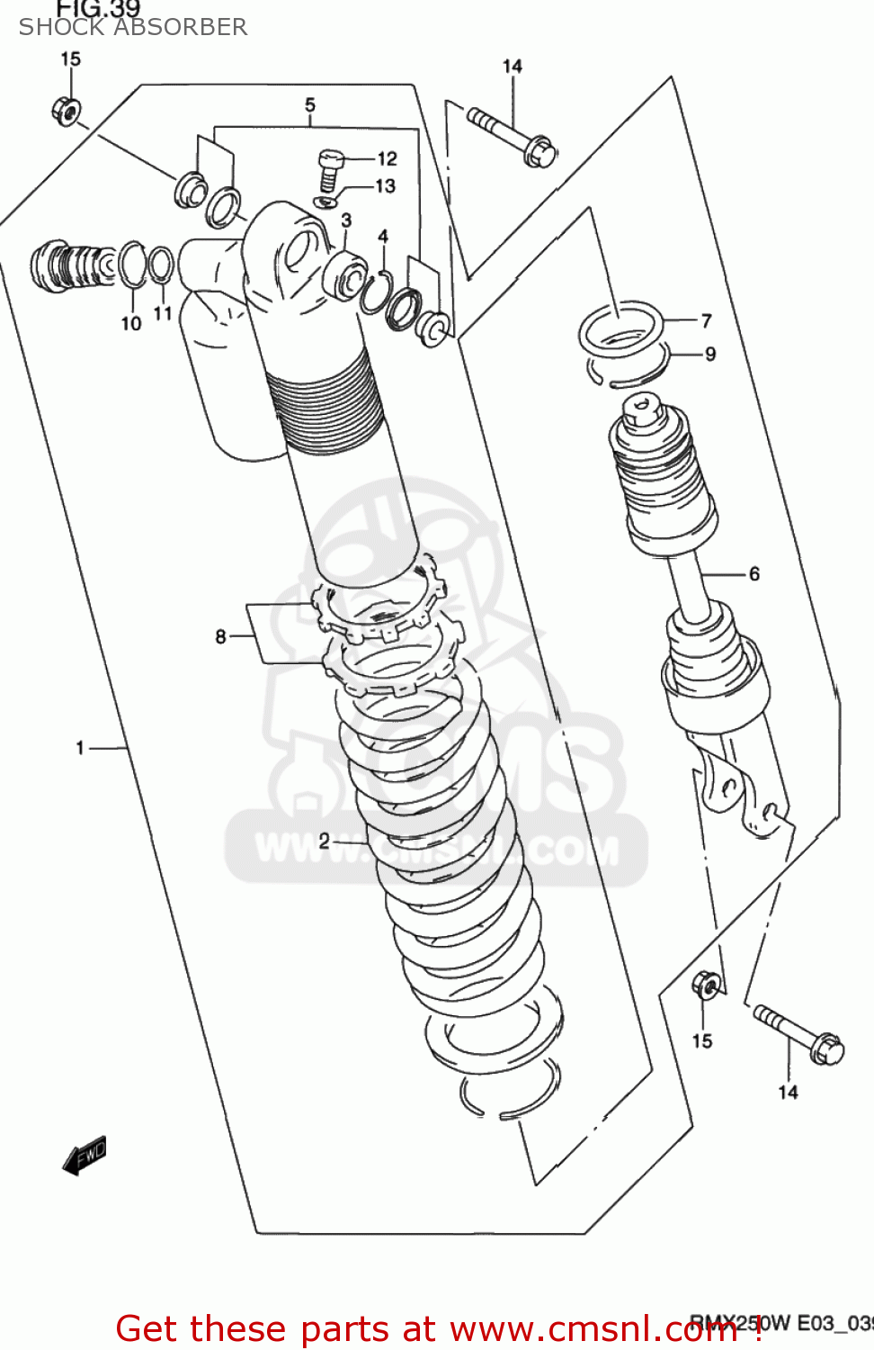 SHOCK ABSORBER RMX250 1997 (V) USA (E03)