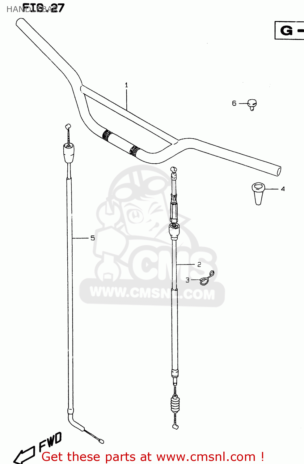 HANDLEBAR RMX250 1998 (W) GENERAL (E01)