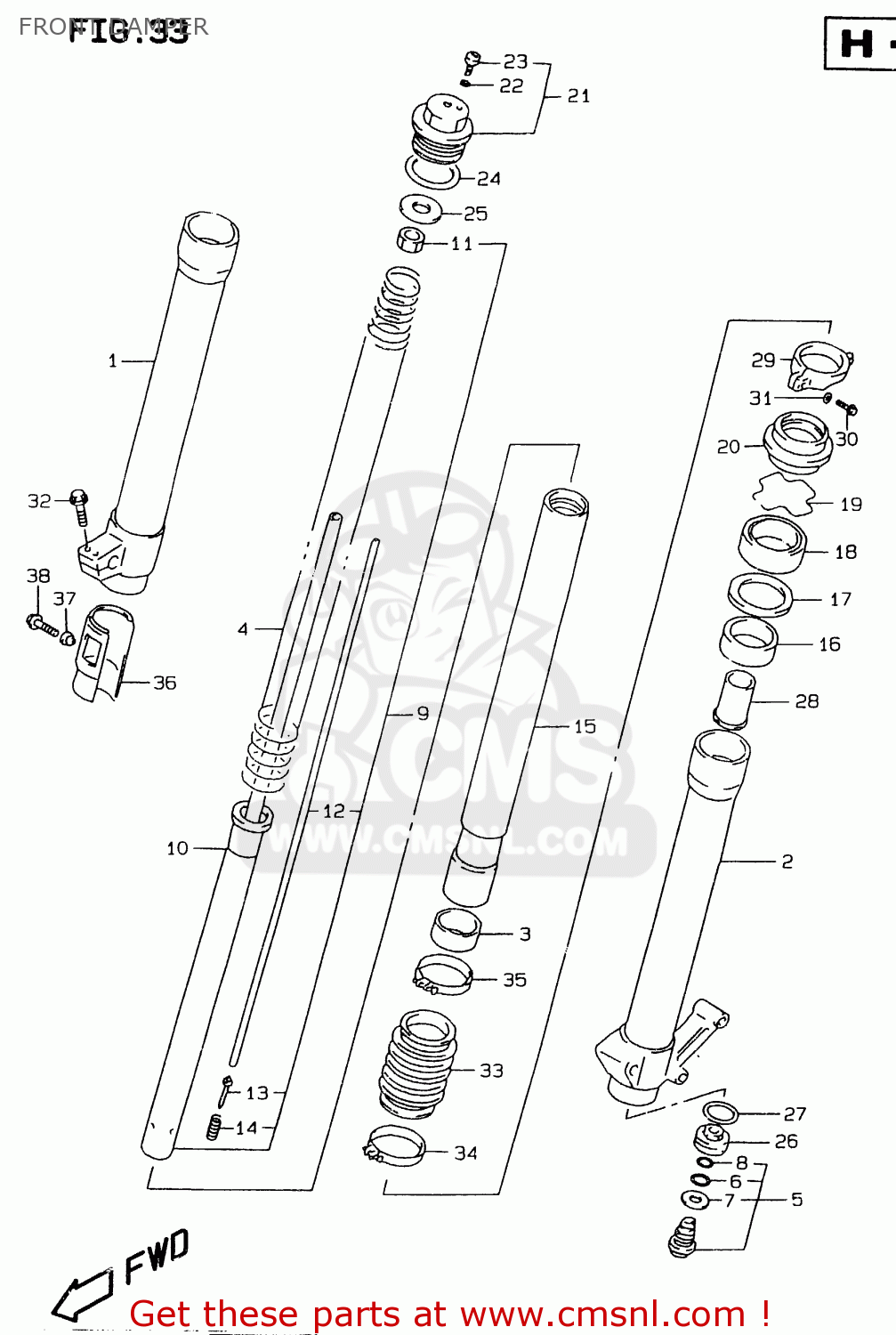 FRONT DAMPER RMX250 1998 (W) GENERAL (E01)