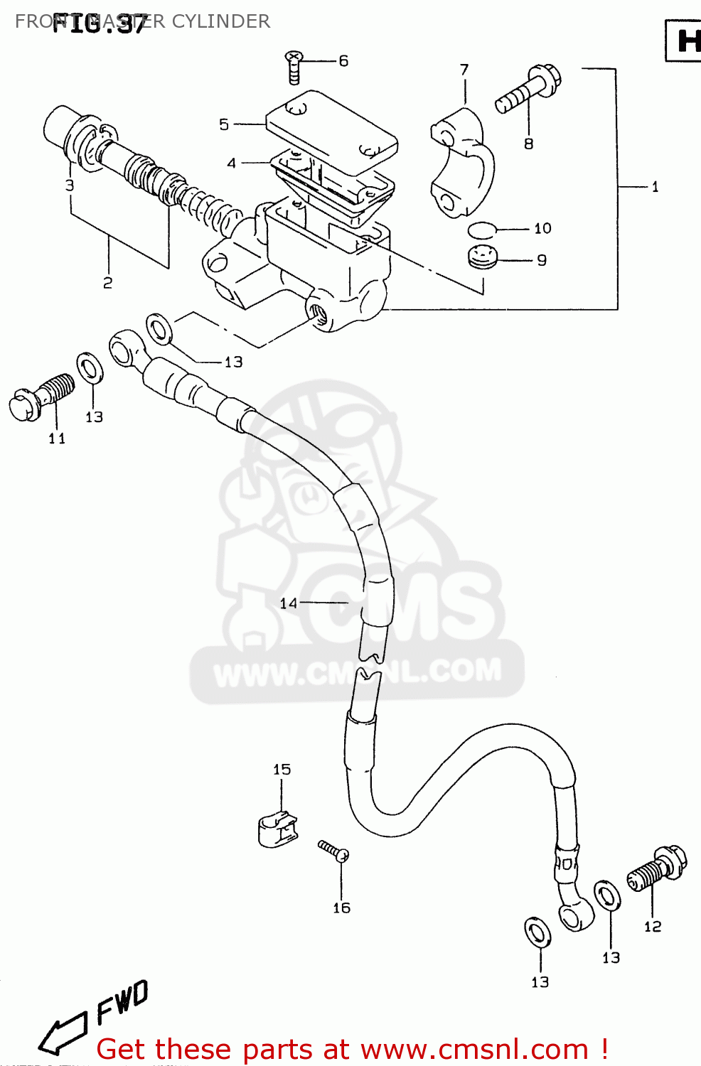 FRONT MASTER CYLINDER RMX250 1998 (W) GENERAL (E01)
