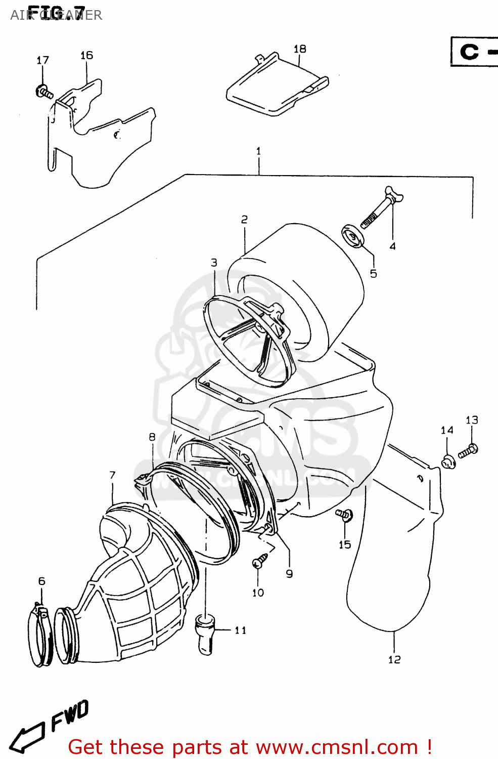 AIR CLEANER RMX250 1998 (W) GENERAL (E01)