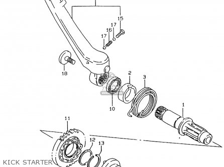 KICK STARTER - RMX250 1998 (W) GENERAL (E01)