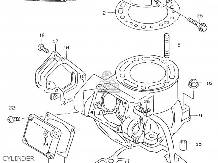CYLINDER - RMX250 1998 (W) GENERAL (E01)