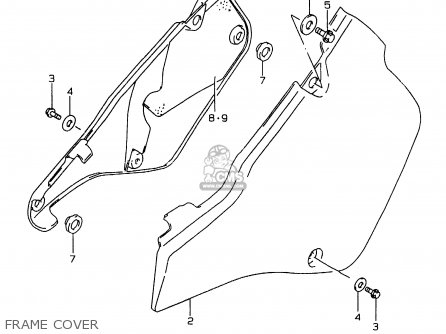 FRAME COVER - RMX250 1998 (W) GENERAL (E01)