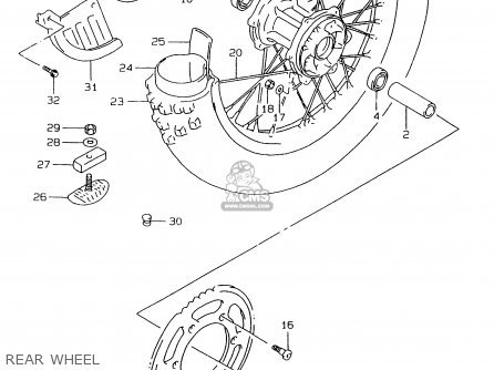 REAR WHEEL - RMX250 1998 (W) GENERAL (E01)