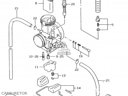CARBURETOR - RMX250 1998 (W) GENERAL (E01)